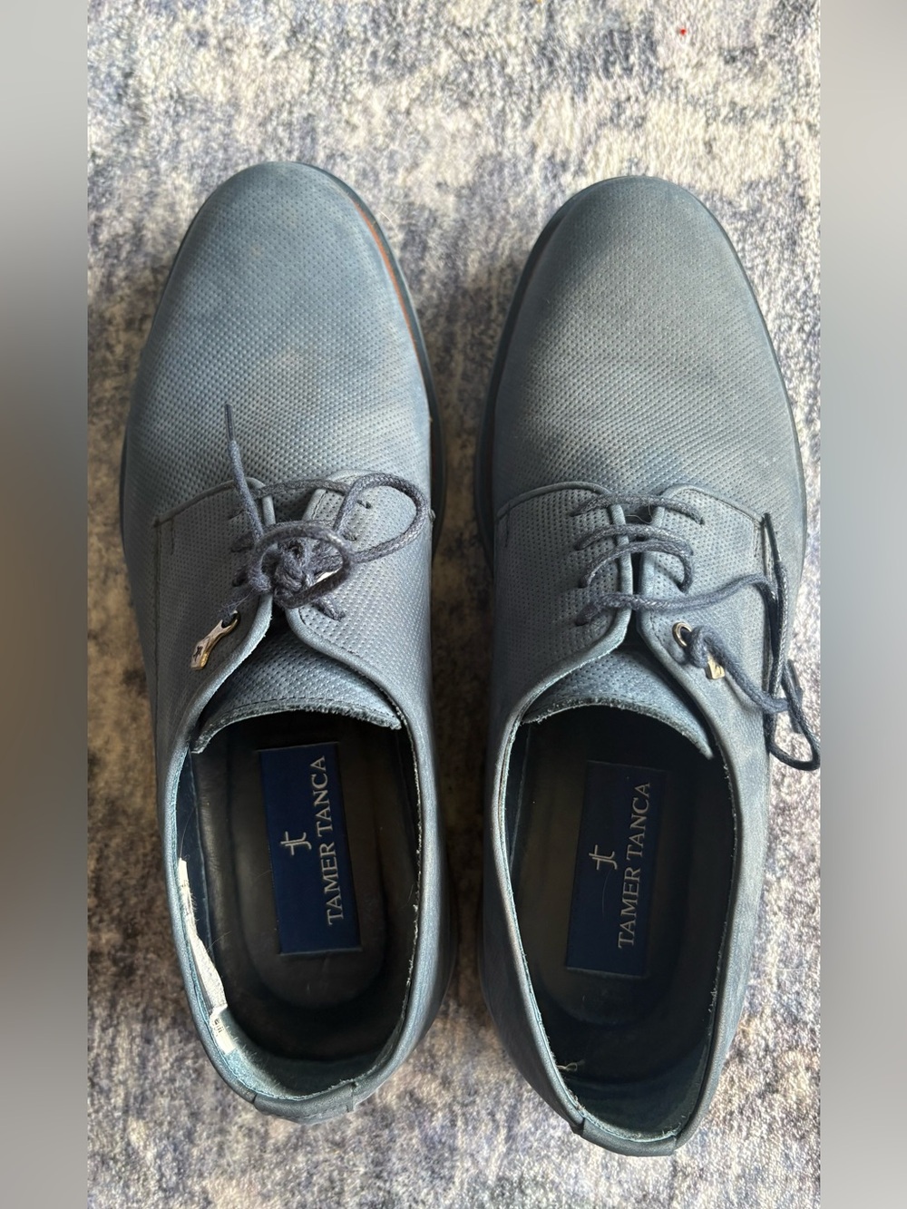 Men's Navy Blue Derby Shoes